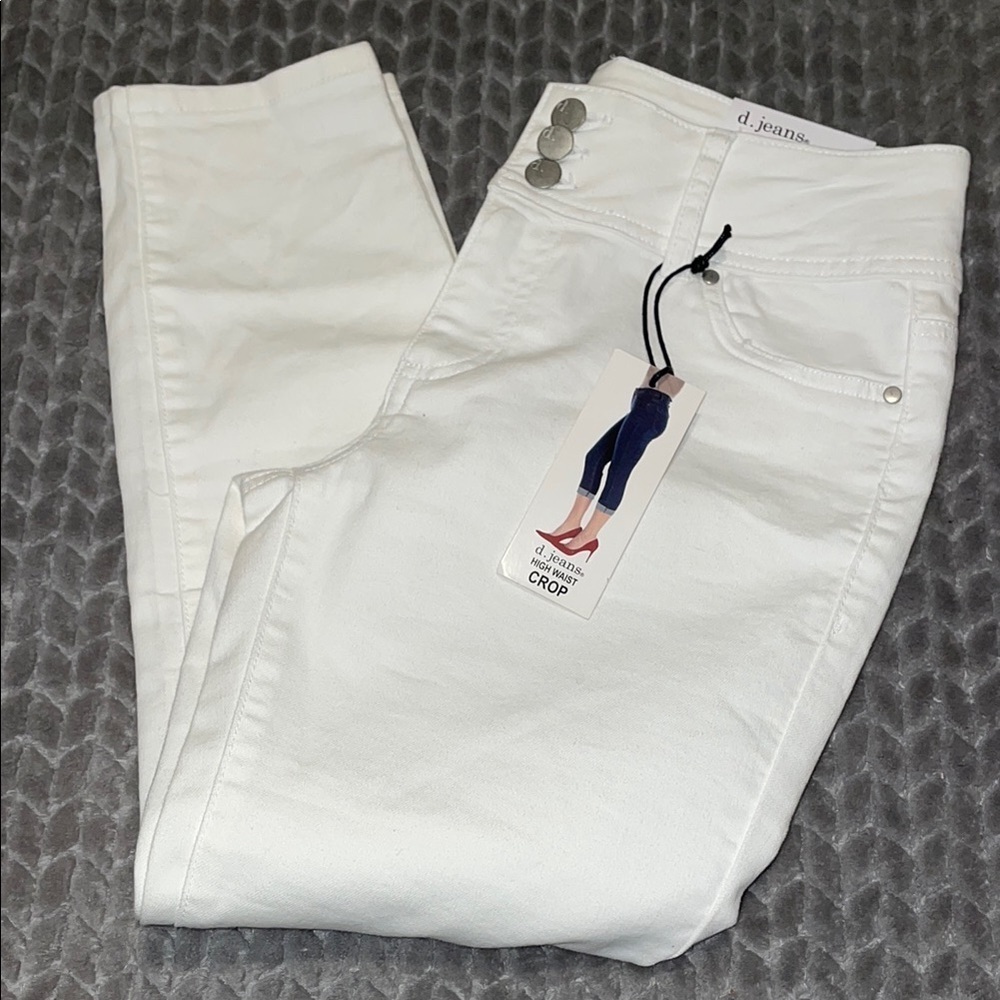 NWT d. Jeans High‎ Waist Crop Modern Fit Jeans. Blinding White.  Size 6